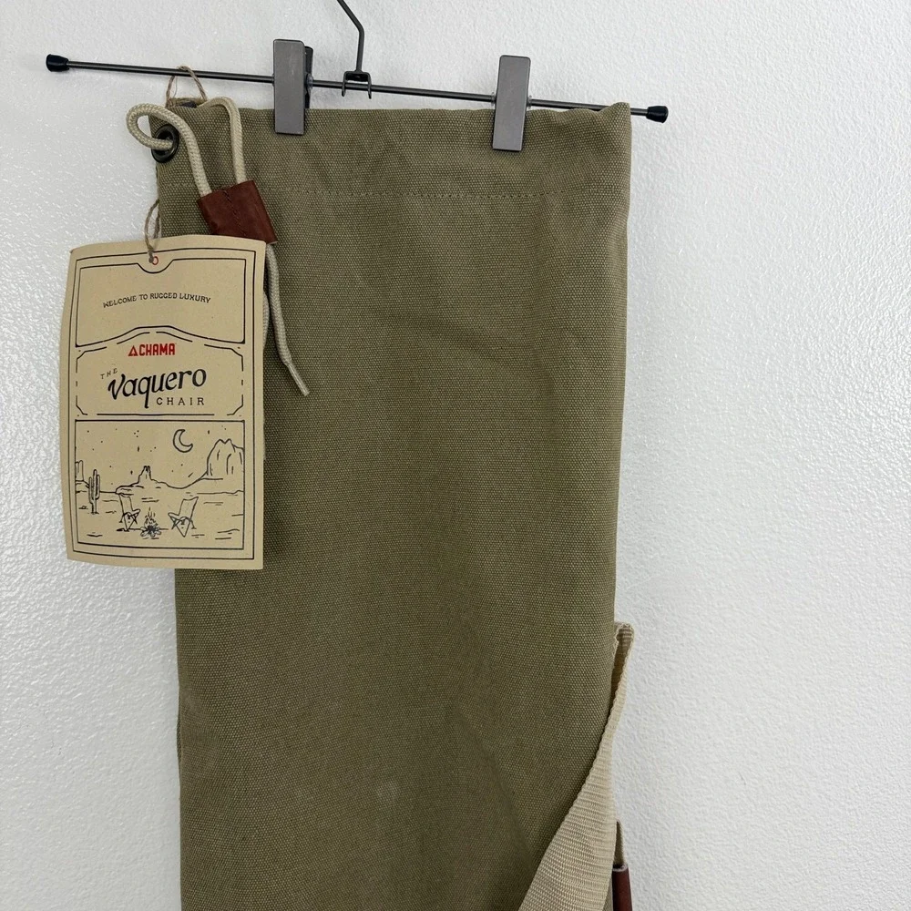 CHAMA Vaquero Chair CARRYING BAG Shoulder Strap Tan Zip Pocket Canvas *